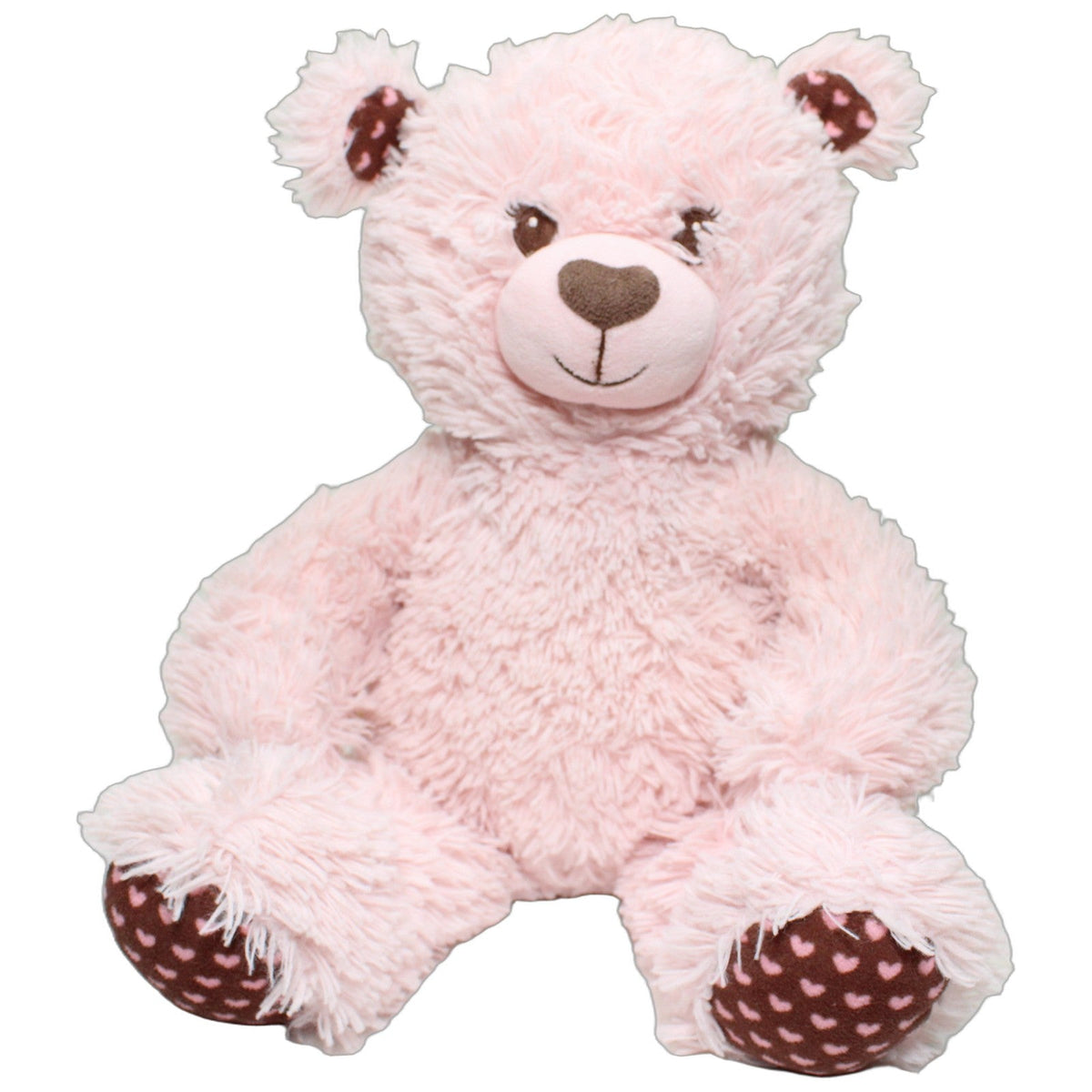 123000028403 Build-A-Bear XL Bär mit Herzmuster, rosa Kuscheltier Kumpel Leo 40cm _Wieder Da_ Braun