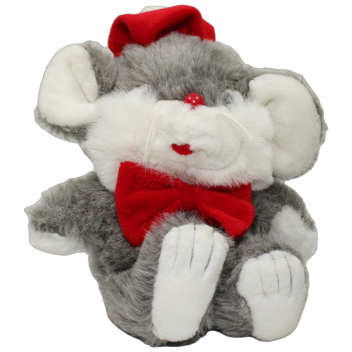 123000028426 Unbekannt Süße graue Maus mit roter Fliege, sitzend Kuscheltier Kumpel Leo 25cm ebay-20-stofftiere Gebraucht