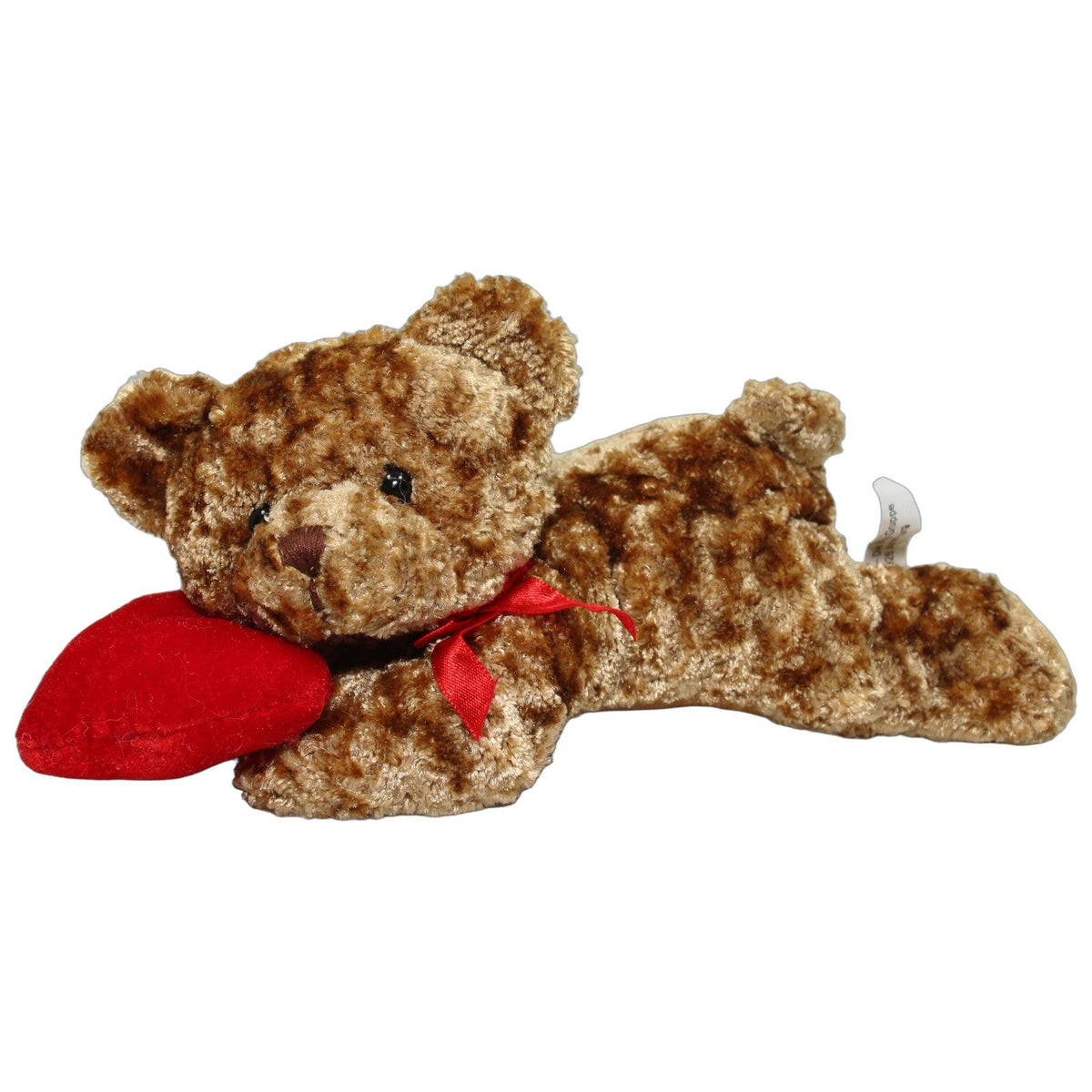 123000028478 Die Boltze Gruppe Glänzend brauner Teddy mit Herz, liegend Kuscheltier Kumpel Leo 23cm _Wieder Da_ Beige