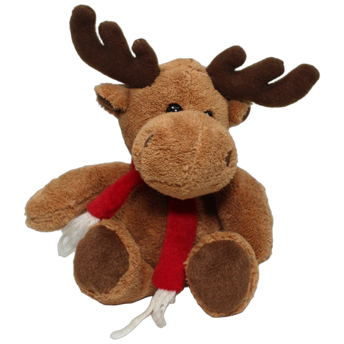 123000028525 Signal Iduna Brauner Elch mit rotem Schal Kuscheltier Kumpel Leo 23cm _Wieder Da_ Braun
