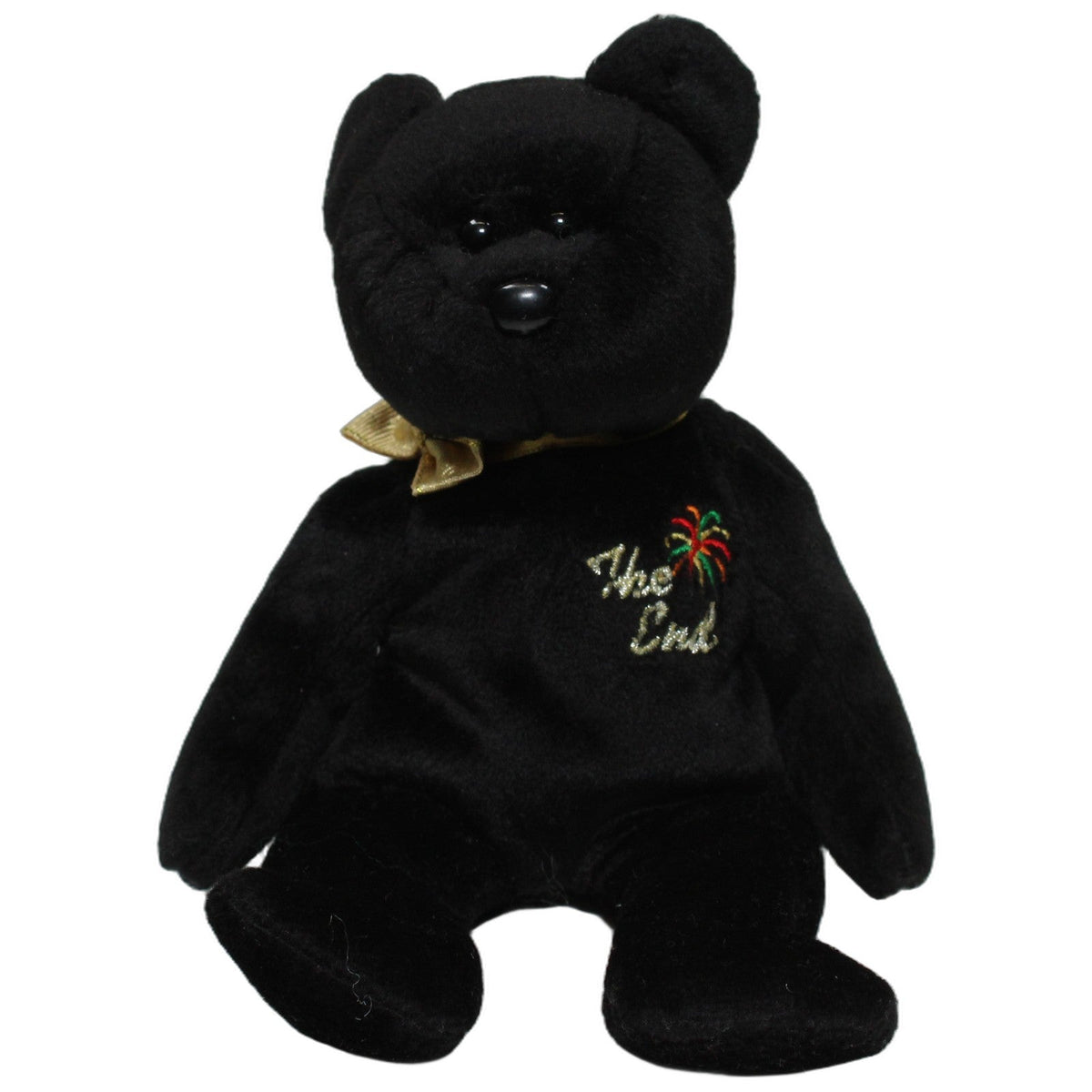 123000028551 TY Beanie Baby, schwarzer Bär The End Kuscheltier Kumpel Leo 1999 22cm _Vintage_
