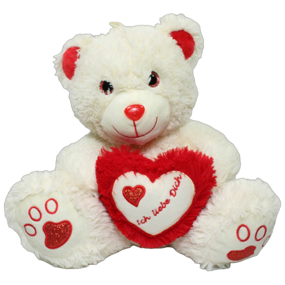 123000028560 FLOTI Teddybär mit Herz "Ich liebe dich" Kuscheltier Kumpel Leo 32cm _Wieder Da_ Beige