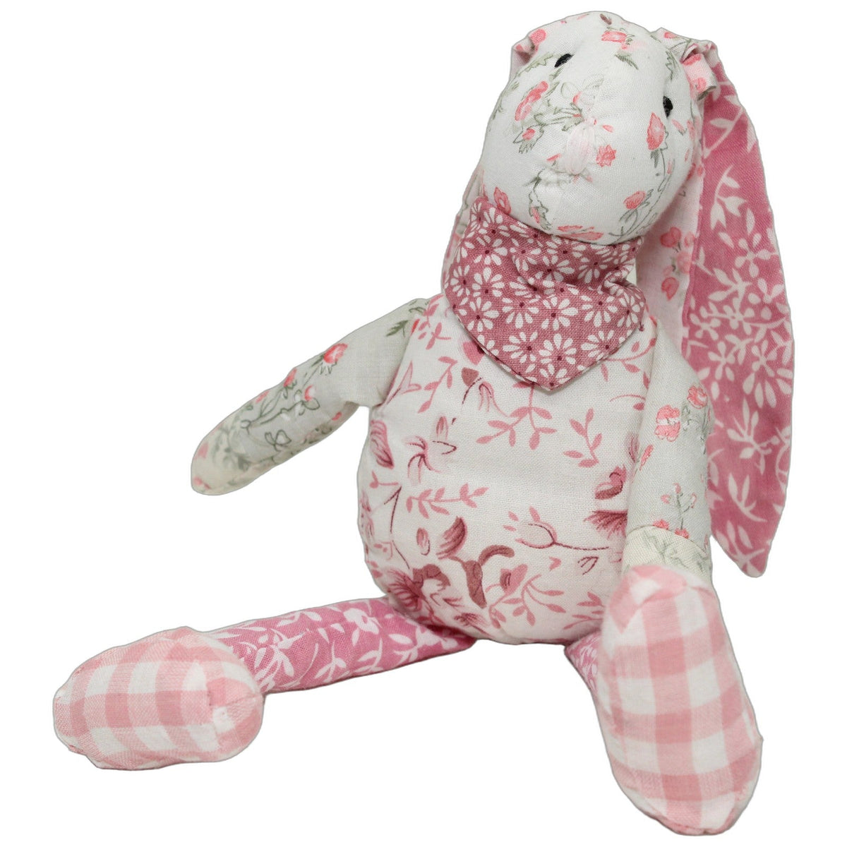 123000028592 Unbekannt Weißer Hase mit rosa Blumenmuster Kuscheltier Kumpel Leo 27cm _Osterfreund_ ebay-stofftiere