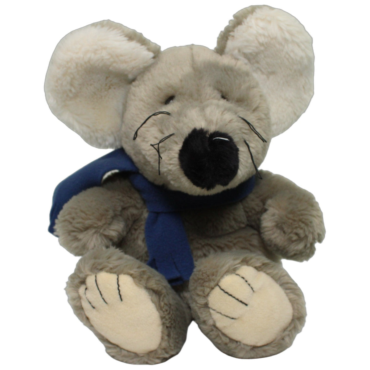 123000028695 Centor Warenhandel Toy Time, Große Maus mit blauem Schal Ganzkörper-Handpuppe Kumpel Leo 35cm Beige Blau
