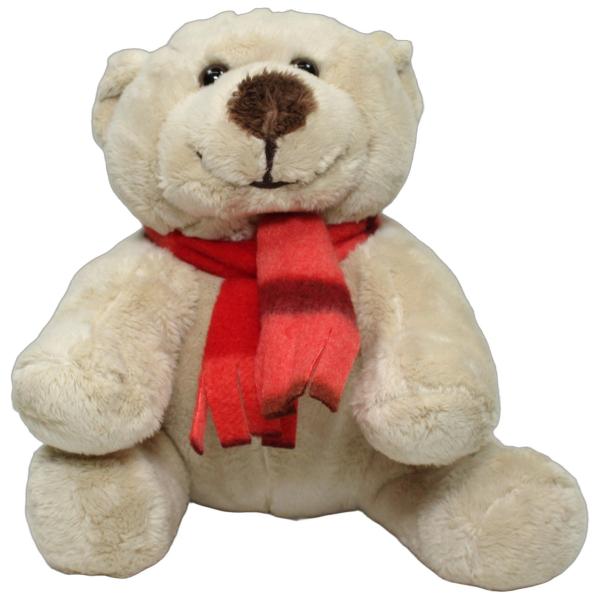 123000028705 Mathias Pamer Tröster-Teddy mit rotem Schal Kuscheltier Kumpel Leo 23cm Beige Braun