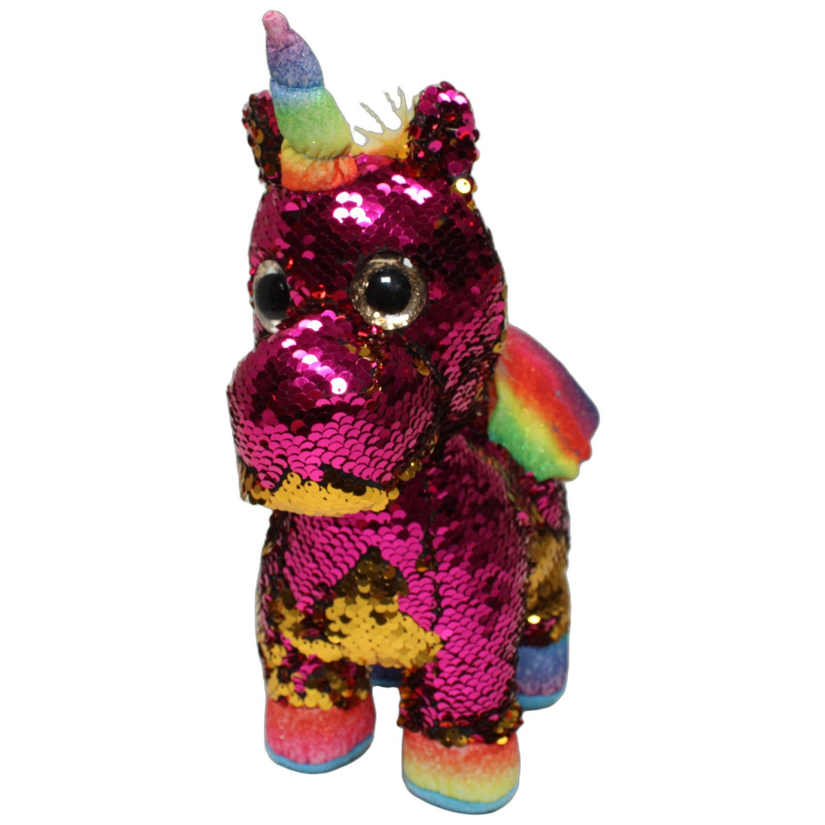 123000028716 Whitehouse Leisure Sequin Collection, Pailletten Einhorn pink/gold Kuscheltier Kumpel Leo 30cm Alihorn ebay-stofftiere