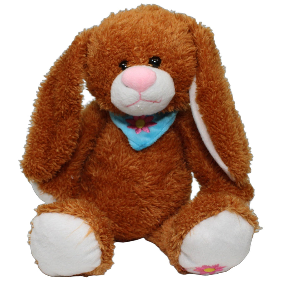 XL brauner Schlenker-Hase mit blauem Halstuch