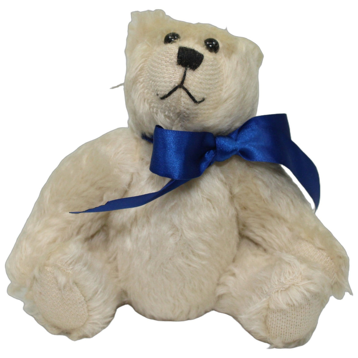 123000028743 Original Emmy-Bär Heller Teddybär mit blauer Schleife & beweglichen Gliedern Kuscheltier Kumpel Leo 23cm Beige Blau