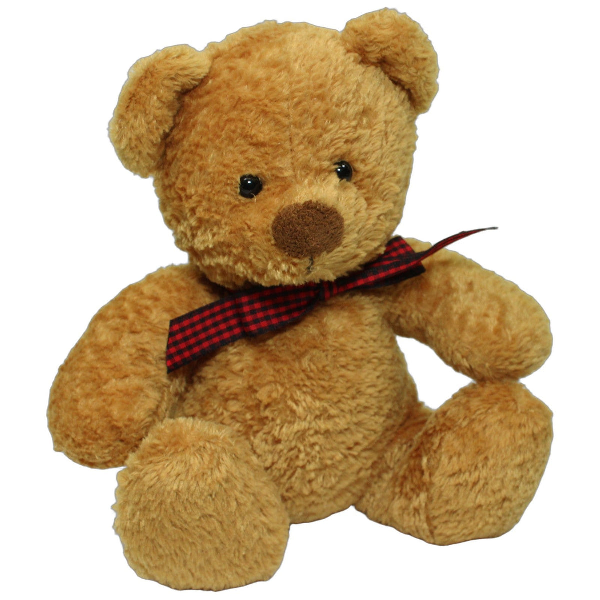 123000028781 Heunec Sitzender Teddy mit karierter Schleife, rot-schwarz Kuscheltier Kumpel Leo 23cm Braun ebay-stofftiere