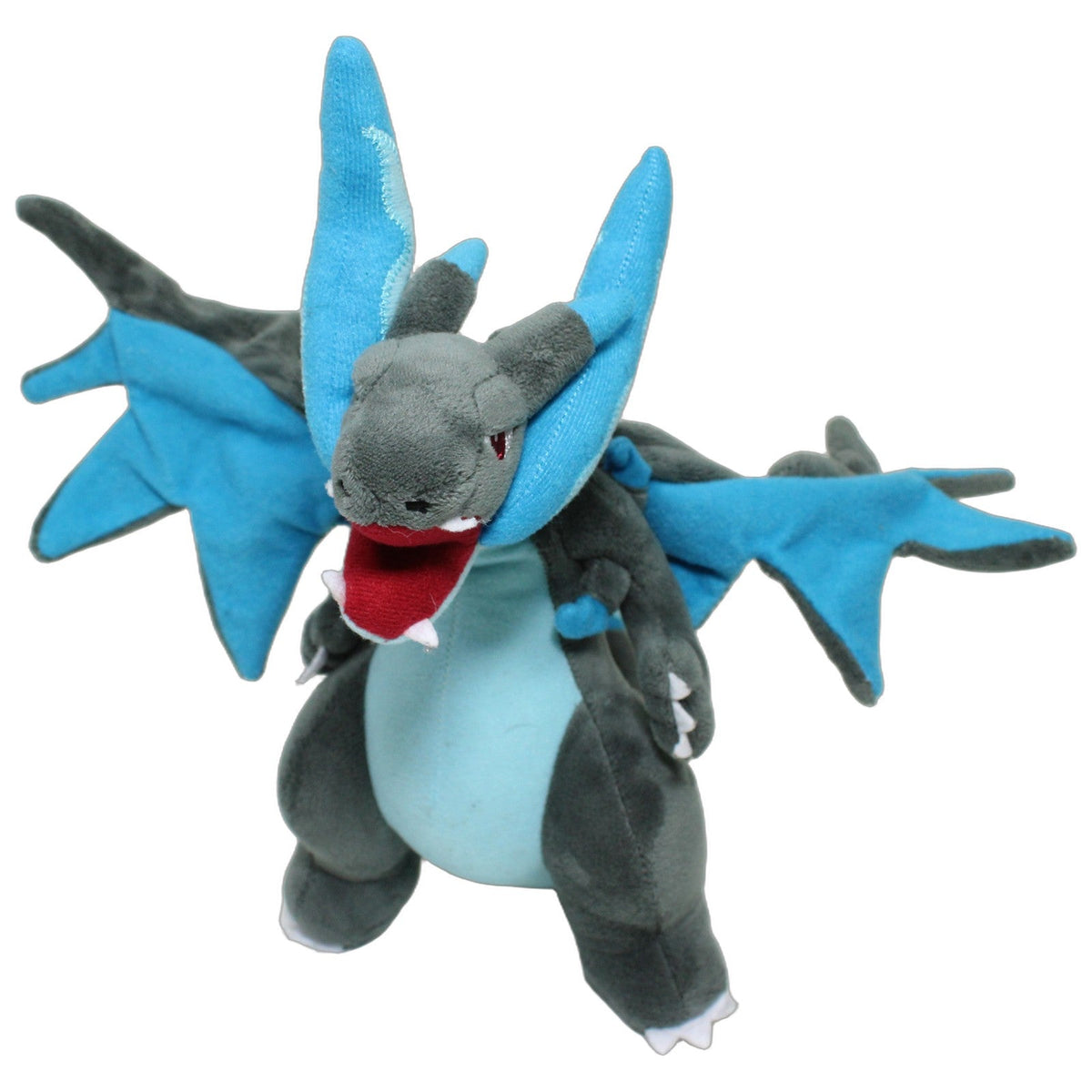 123000028803 Plush Toy Mega-Glurak X aus dem Pokémon Center Plüschfigur Kumpel Leo 2018 25cm Blau