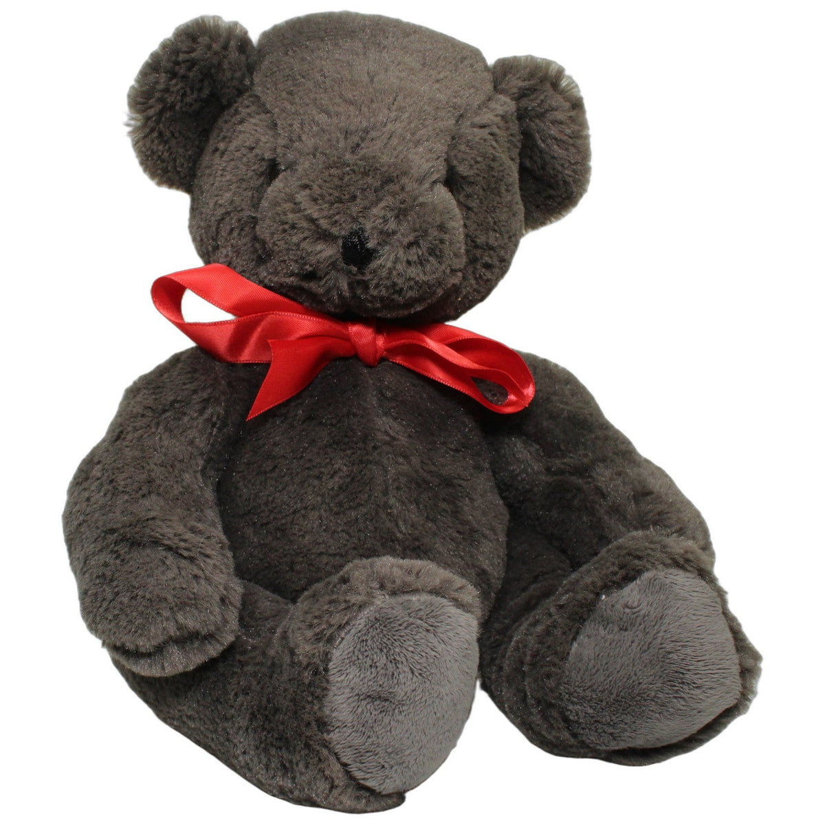 123000028860 Strauss Innovation Großer grauer Bär mit roter Schleife, sitzend Kuscheltier Kumpel Leo 37cm ebay-20-stofftiere Gebraucht
