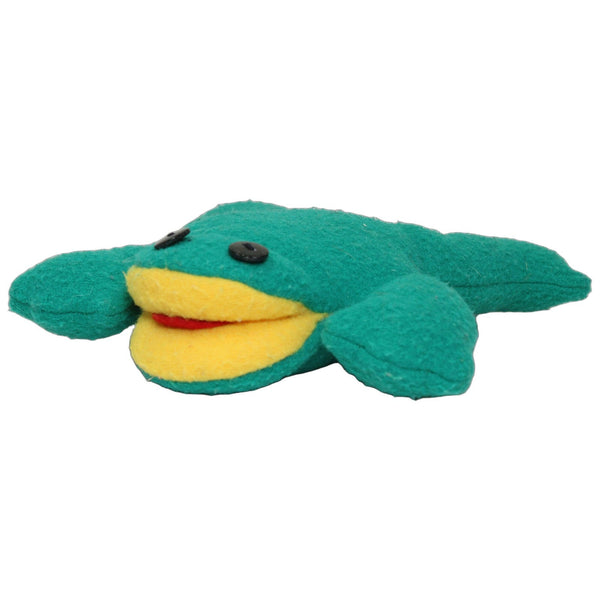 Lustiger liegender Frosch mit Knopf-Augen