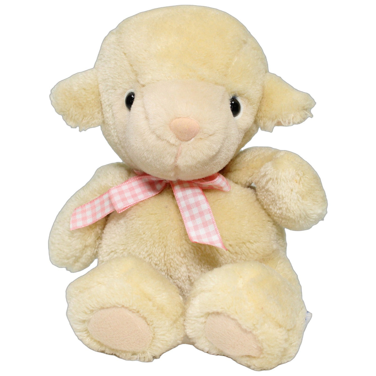 123000028945 Heunec Beiges Schaf mit rosa-karierter Schleife, sitzend Kuscheltier Kumpel Leo 24cm Beige ebay-20-stofftiere
