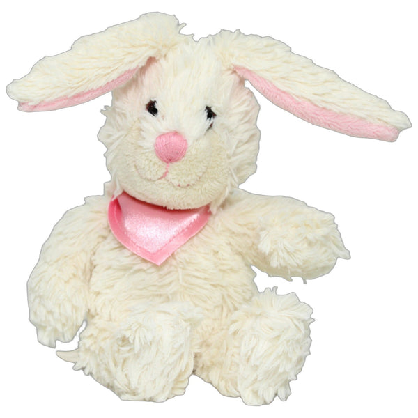 Weißer Hase mit rosa Halstuch & langen Ohren