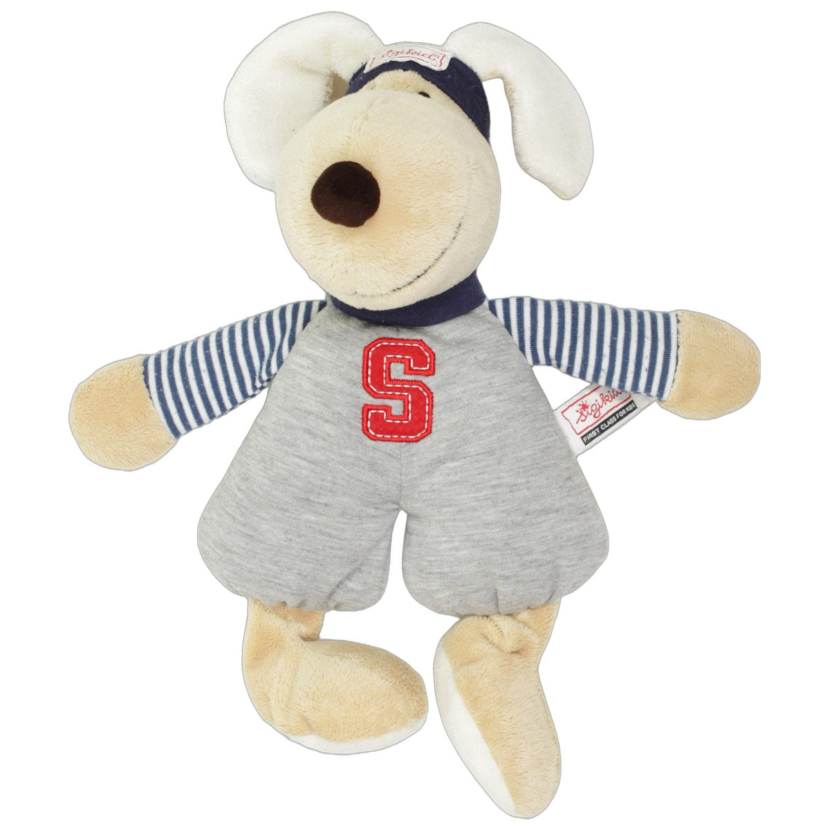 123000029240 Sigikid Süßer Hund Pit Fit in Sportoutfit Kuscheltier Kumpel Leo 28cm Beige Blau