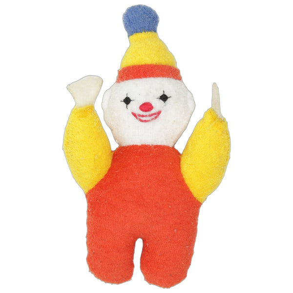 Frottee-Clown mit Kletthänden, rot-gelb