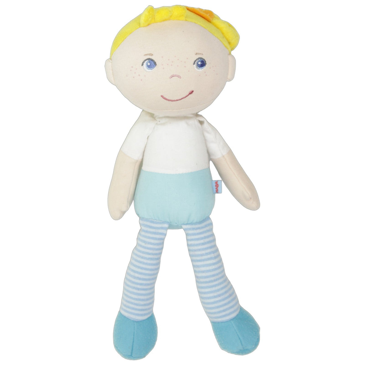 123000029266 HABA Edda (nur Puppe) Weichpuppe Kumpel Leo 27cm Beige Blau