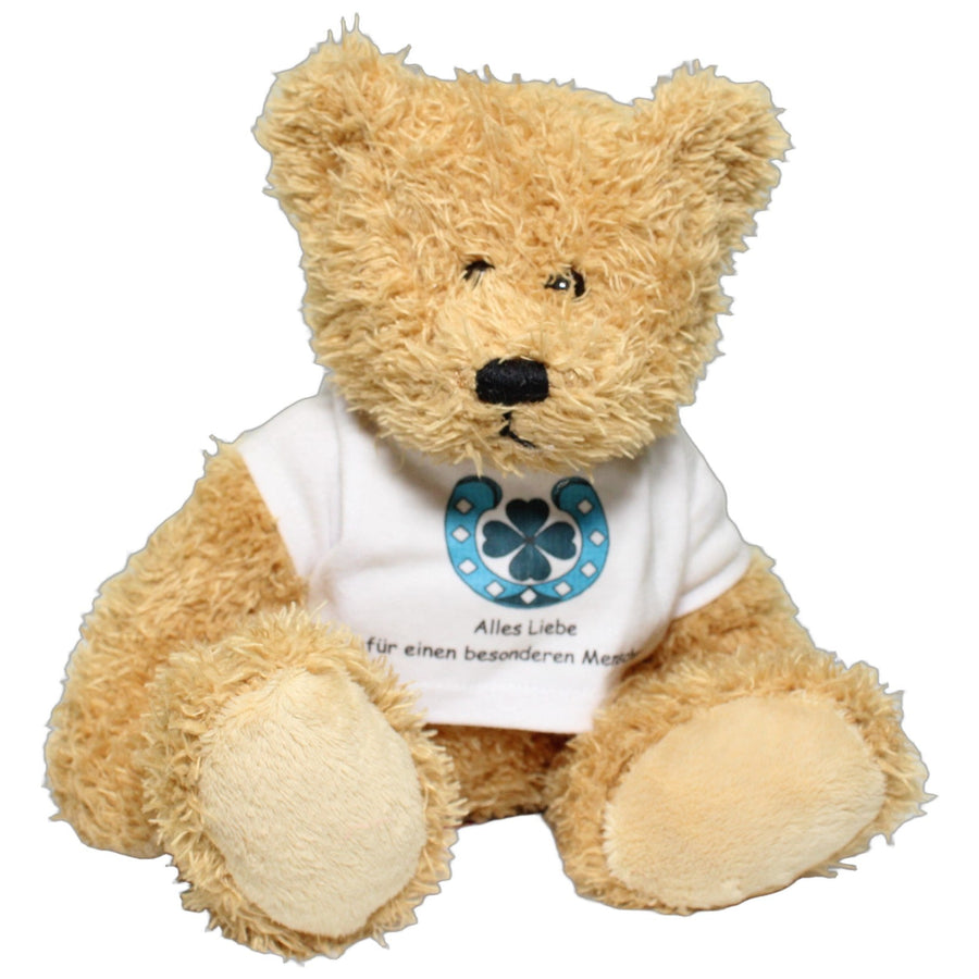 Zotteliger Teddybär mit Shirt "Alles Liebe für einen besonderen Menschen"