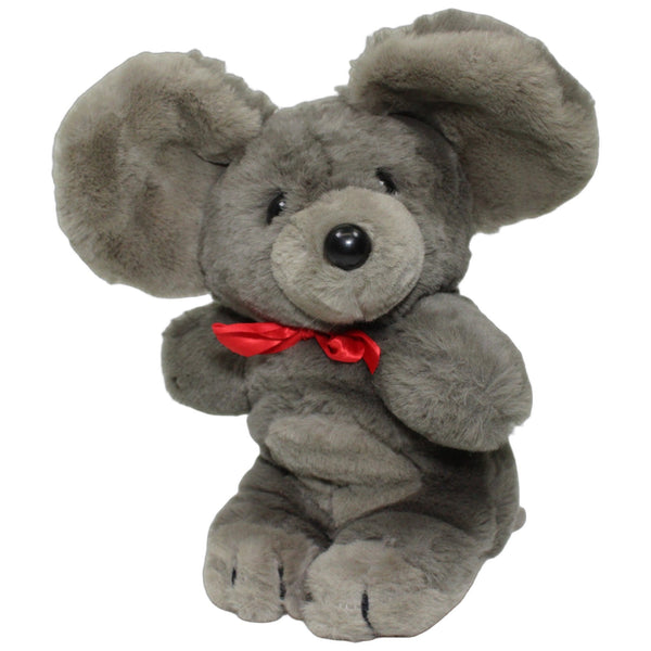 Schöne graue Maus mit roter Schleife