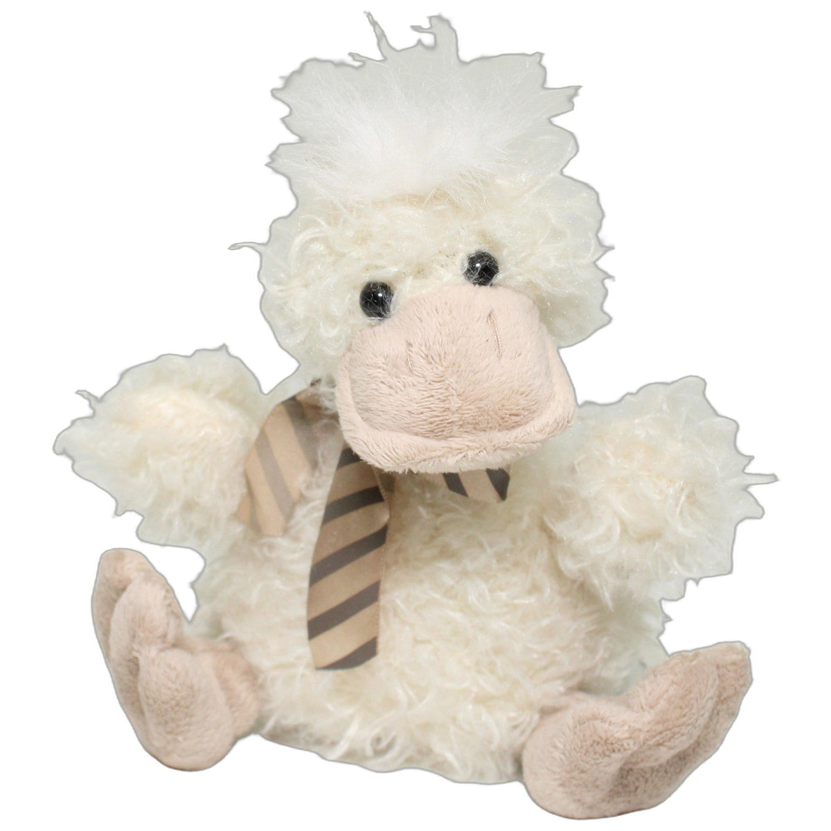 123000029321 Metro Soft Toys Cromford Mills, Süße Ente mit gestreifter Schleife Kuscheltier Kumpel Leo 17cm Beige Braun