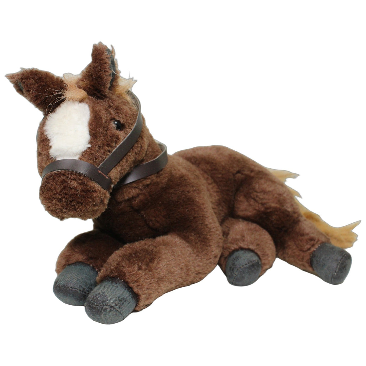 123000029333 Milou Braunes Pferd mit Zaumzeug, liegend Kuscheltier Kumpel Leo 25cm Beige Braun