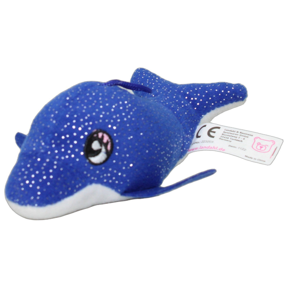 123000029344 Landahl & Baumann Dunkelblauer Delfin mit silberenen Punkten Kuscheltier Kumpel Leo 17cm Blau Delfin