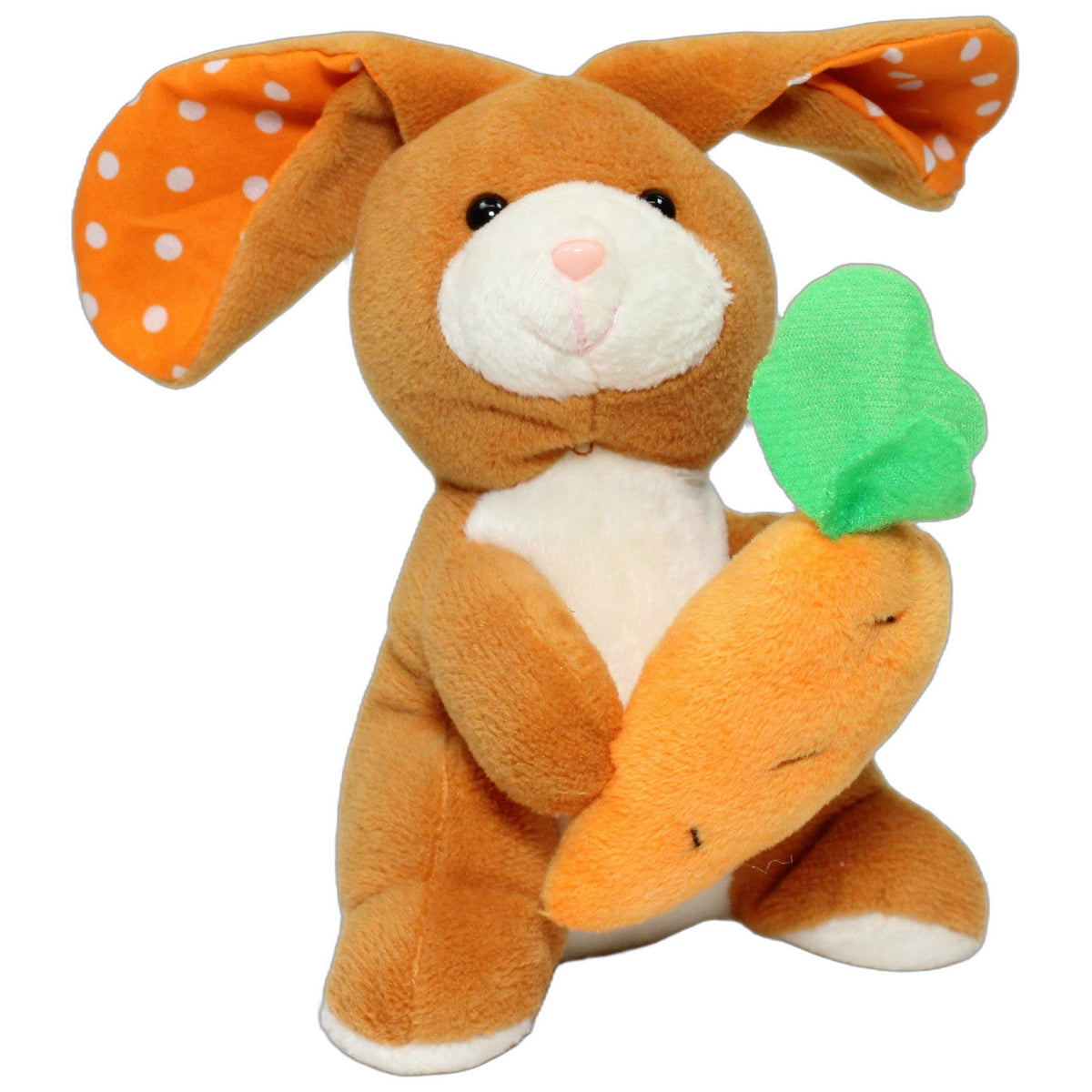 123000029385 Omnicolor Süßer Hase mit Karotte & gepunkteten Ohren Kuscheltier Kumpel Leo 15cm Braun ebay-stofftiere