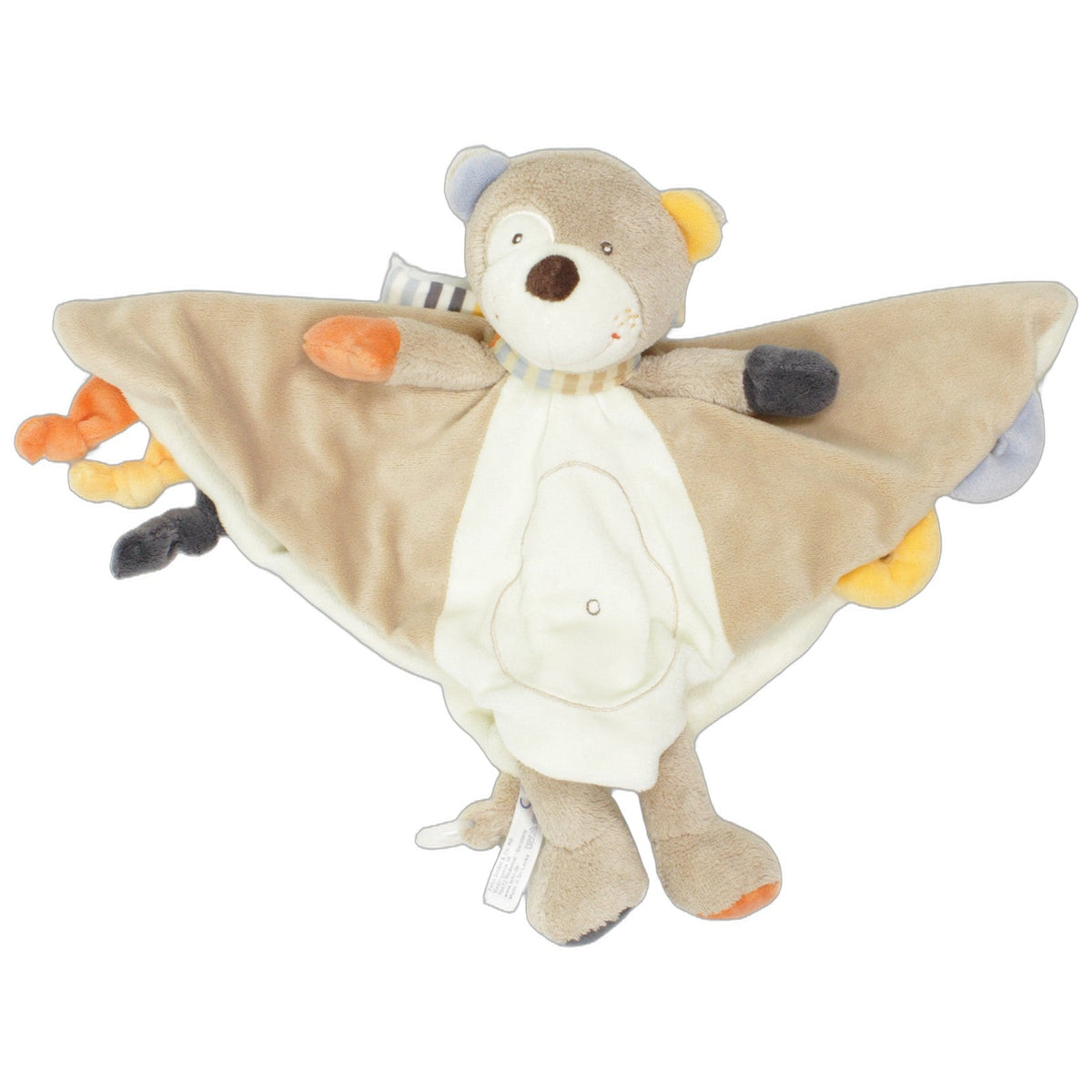 123000029407 Fehn Süßer Teddybär, hellbraun Schmusetuch mit Fingerpuppe Kumpel Leo 30cm Baby & Kleinkind Beige