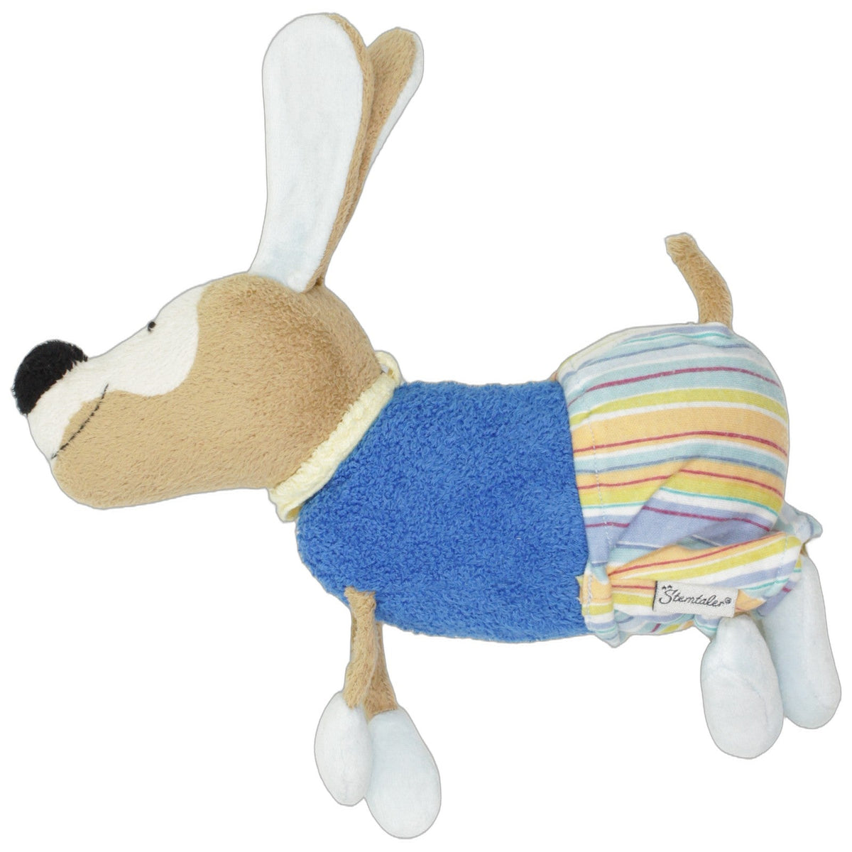 123000029478 Sterntaler Niedlicher Hund mit gestreifer Hose & Rassel Kuscheltier Kumpel Leo 23cm ebay-20-stofftiere Gebraucht