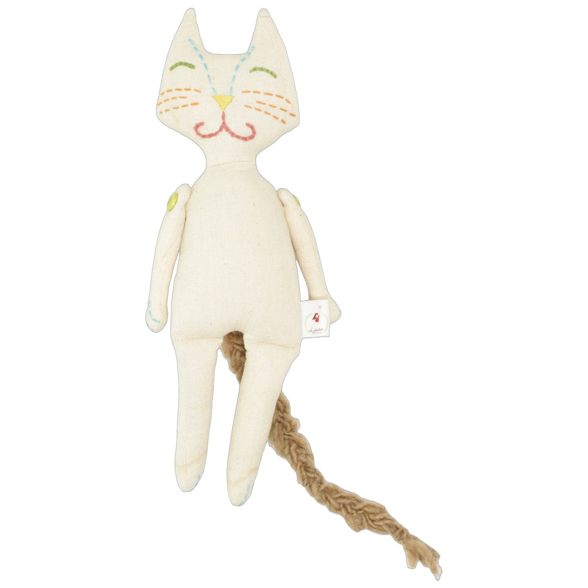 123000029602 Lalala Lange beige Katze mit geflochtenem Schwanz Kuscheltier Kumpel Leo 32cm Beige Braun