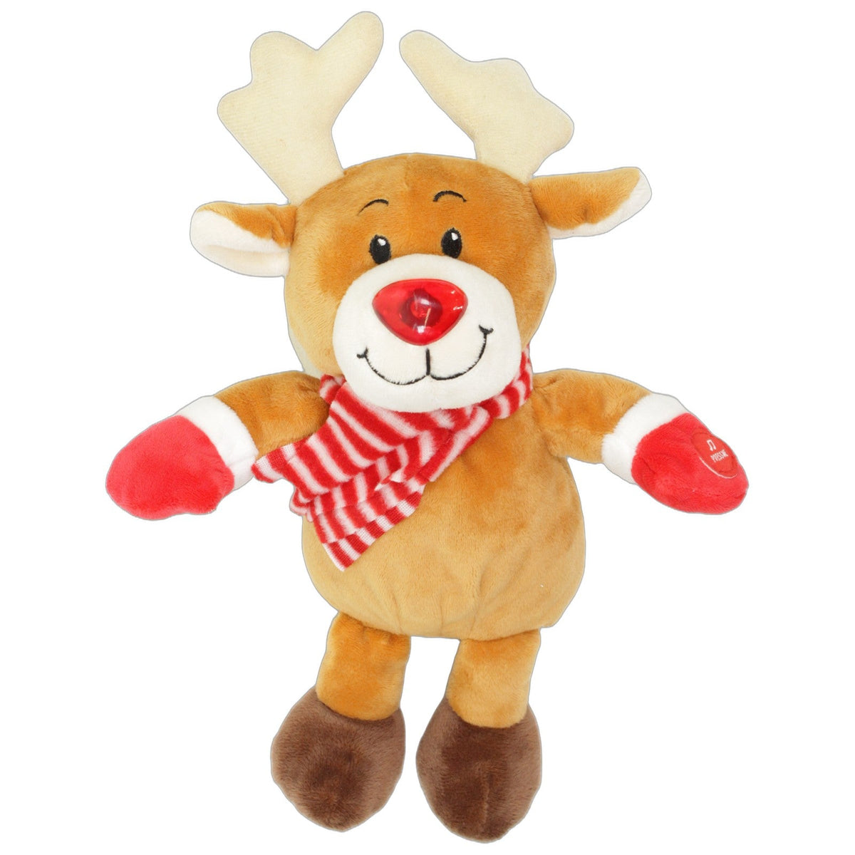123000029605 Windel Rentier mit Sound & Leuchtnase Kuscheltier Kumpel Leo 29cm Beige Braun