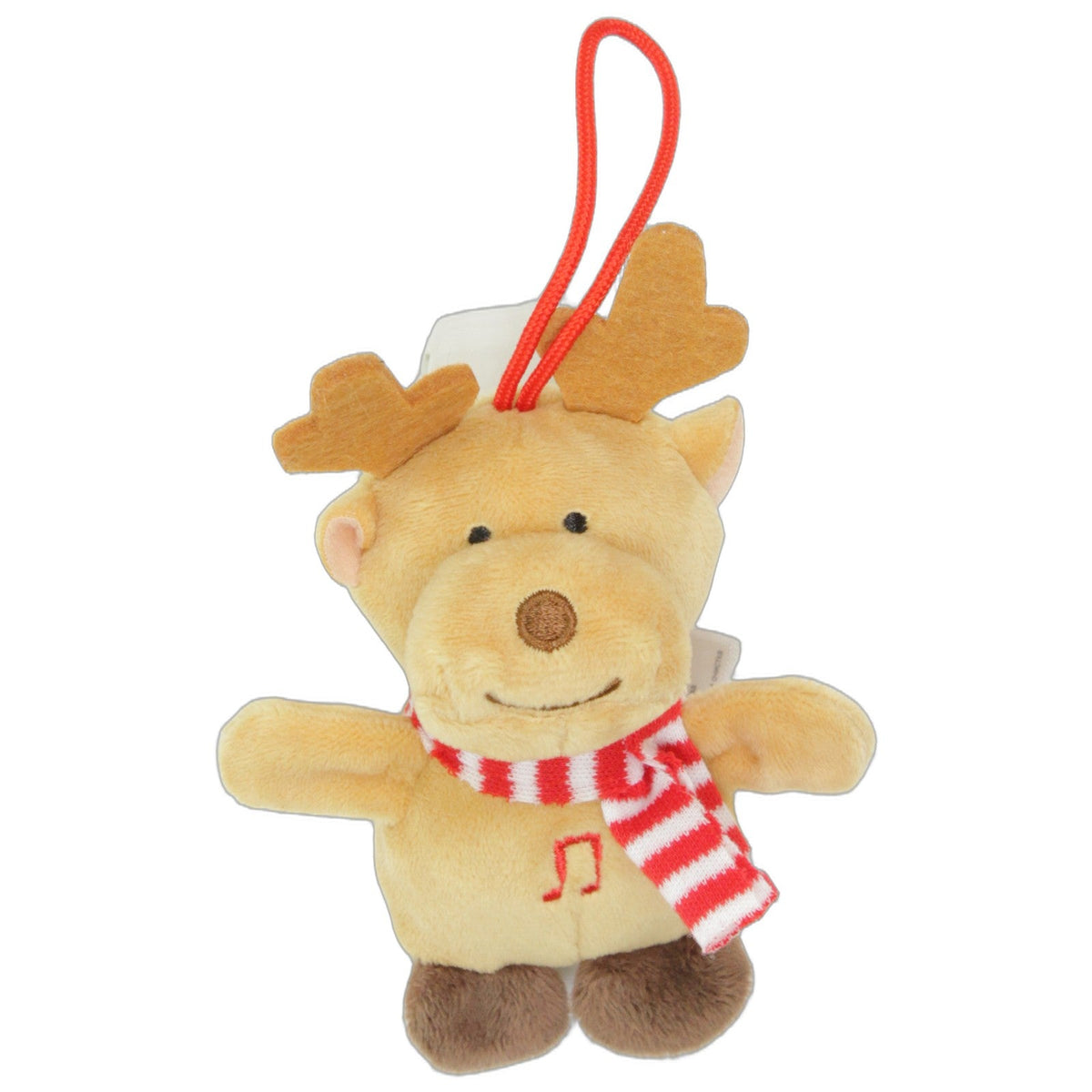 123000029634 Unbekannt Rentier mit Sound & Schal Kuscheltier Kumpel Leo 12cm Beige Braun