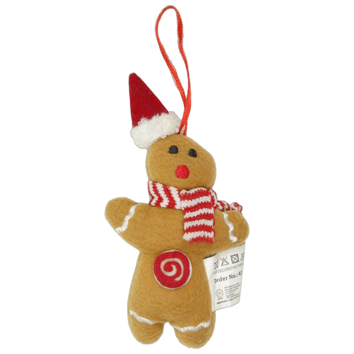 123000029635 TEDI Lebkuchenmann mit Mütze und Schal Plüschfigur Kumpel Leo 14cm Braun ebay-stofftiere
