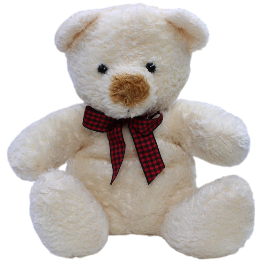 Teddybär mit karierter Schleife, sitzend