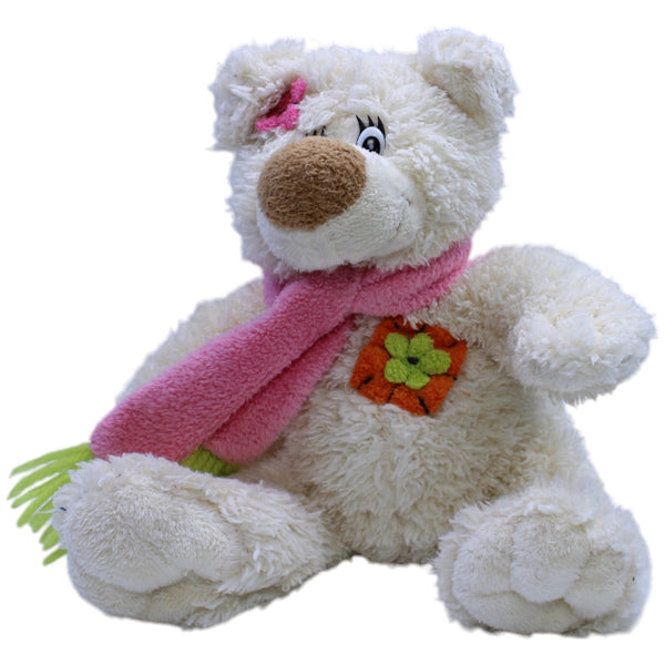 Cremefarbiger Teddybär mit Schal