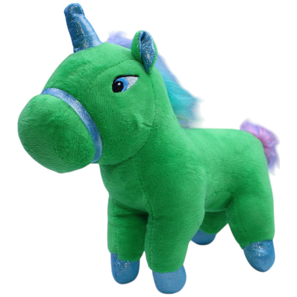 Grünes Einhorn mit blauem Horn