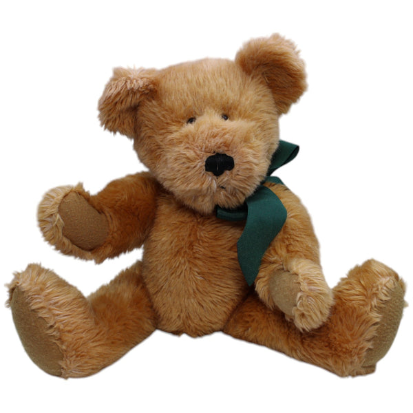 Teddybär mit grüner Schleife & beweglichen Gliedern