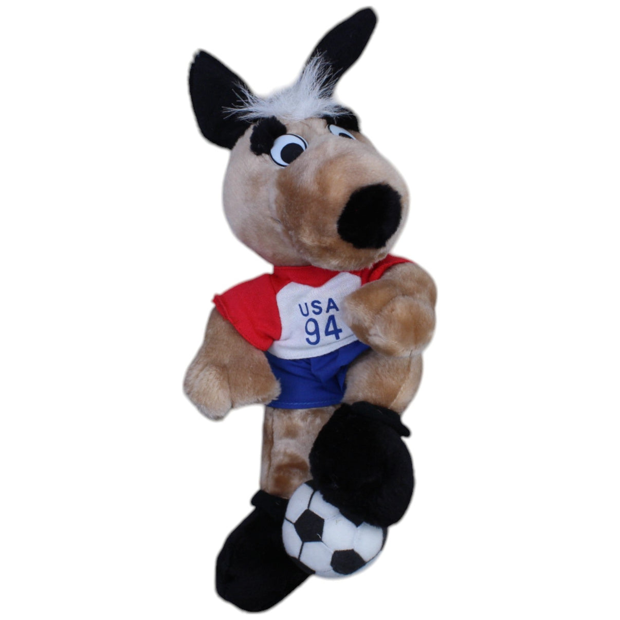 12311226 THAT`S IT Hund mit USA 94 Trikot und Fußball Kuscheltier Kumpel Leo Gebraucht Vintage