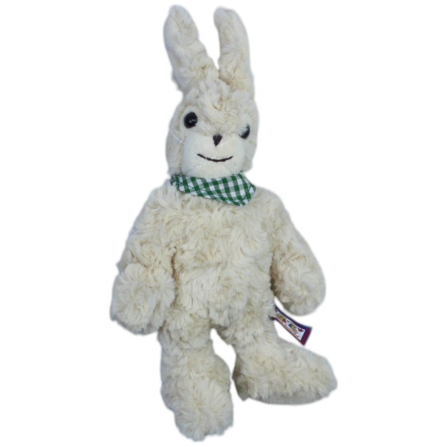Beiger Hase mit grün-kariertem Halstuch