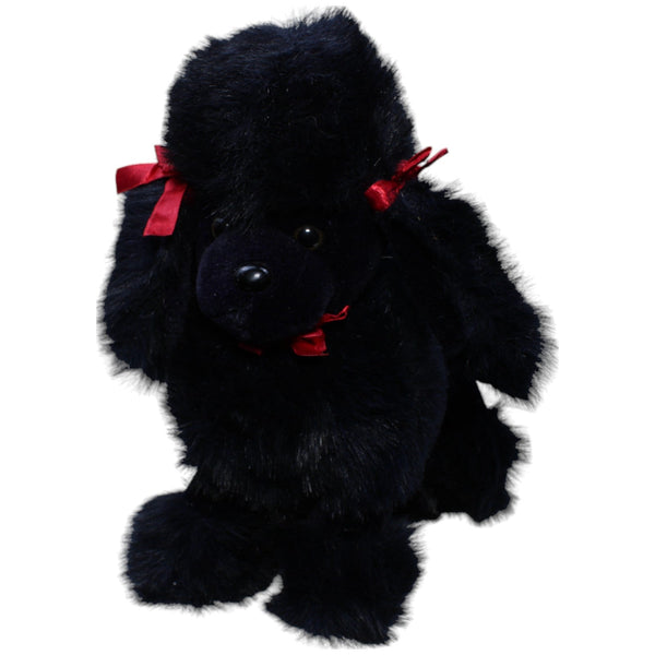 Pudel mit roten Schleifen, schwarz