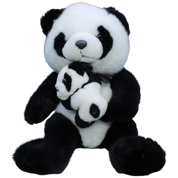 Panda mit Baby und Schleife
