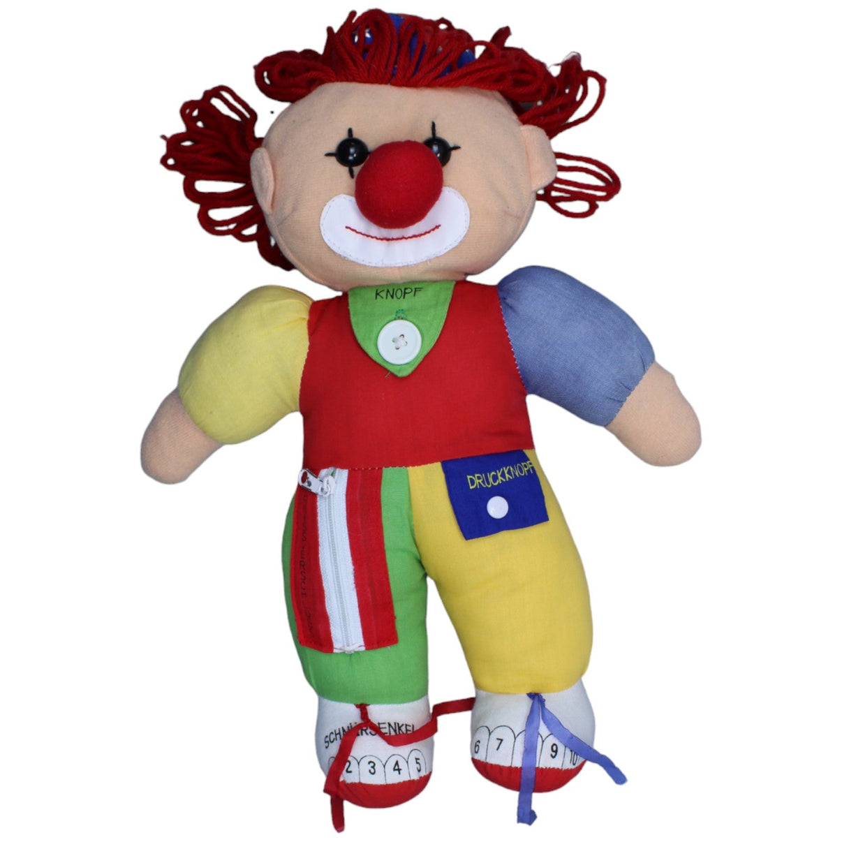 1234263 Unbekannt Patchwork-Motorik-Clown, bunt Plüschfigur Kumpel Leo Gebraucht