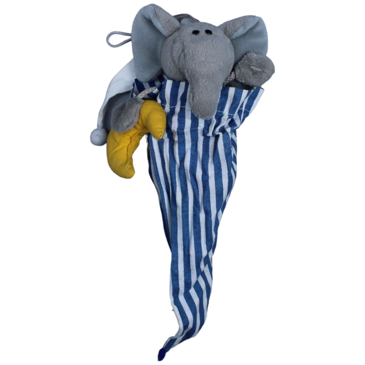 Vintage Elefant mit Mond & Schlafsack Kuscheltier