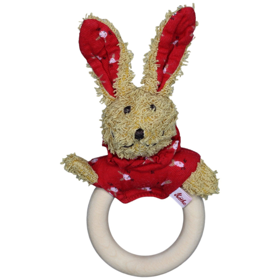 Holz-Frottee-Hase mit Hasenmuster