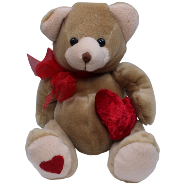 Sitzender Teddybär mit Herz & Schleife