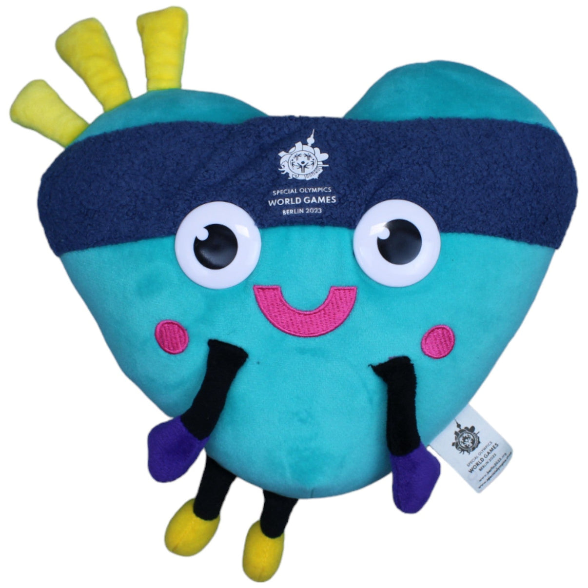 1235283 Hangzhou Kayford Branding Co. Ltd Maskottchen Herz Unity, Special Olympics World Games Berlin 2023 Plüschfigur Kumpel Leo Gebraucht