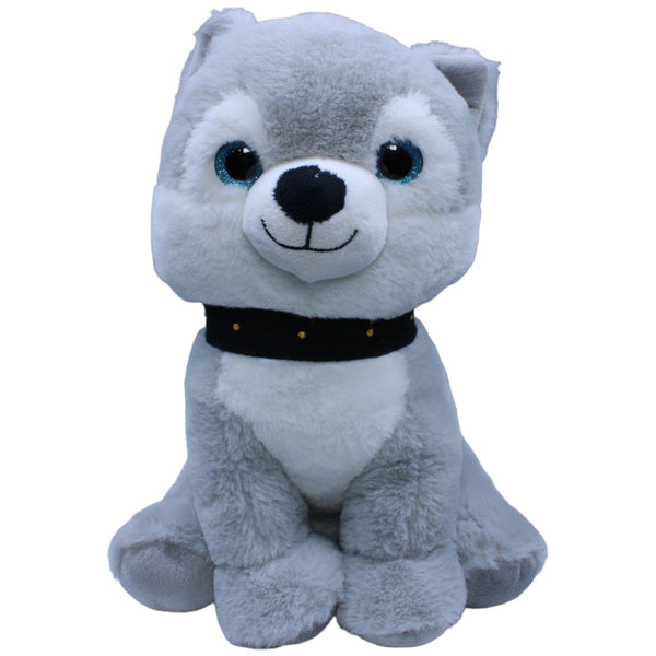 Grauer Husky, sitzend