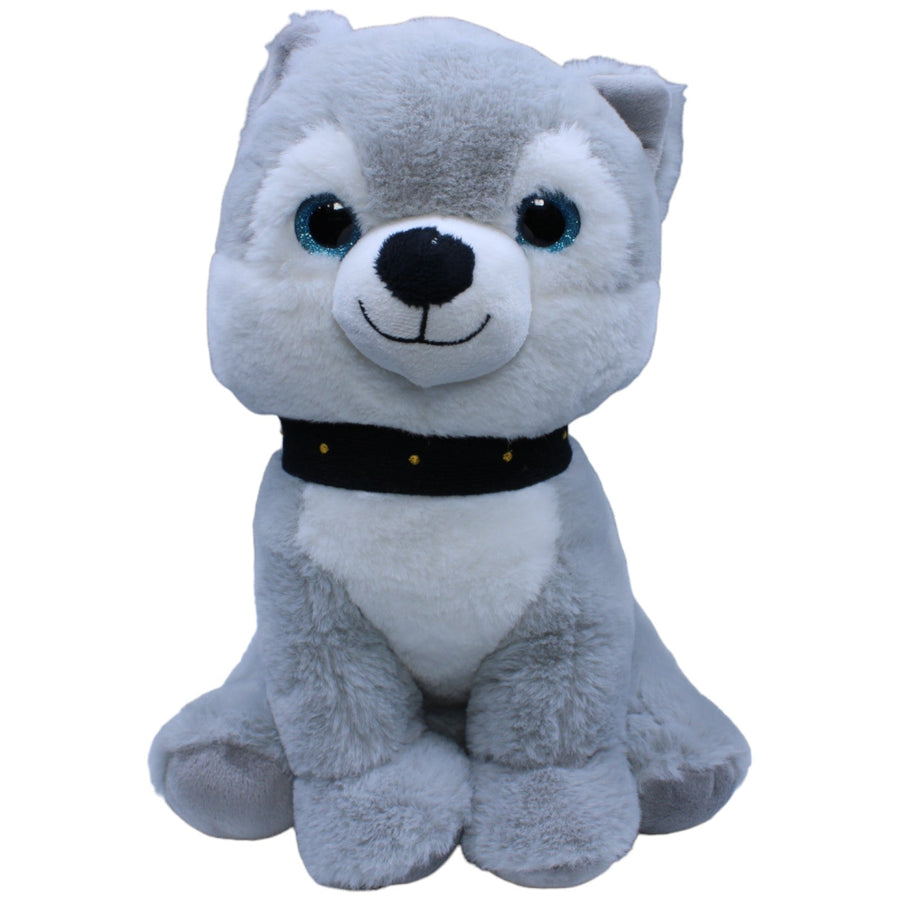 Grauer Husky, sitzend