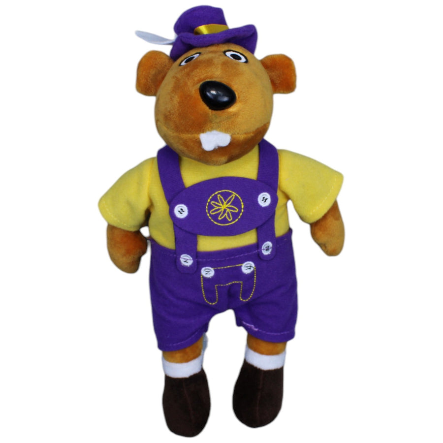 Biber in lila Tracht mit Hut