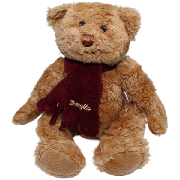 Douglas Teddybär mit weinrotem Schal, sitzend